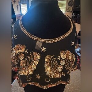 Beautiful Black Silk Collar with Embellishments